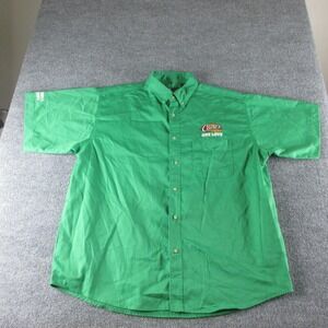 Raising Cane's  Shirt Men 2XL Green Short Sleeve Button Up Fry Cook Cashier Crew